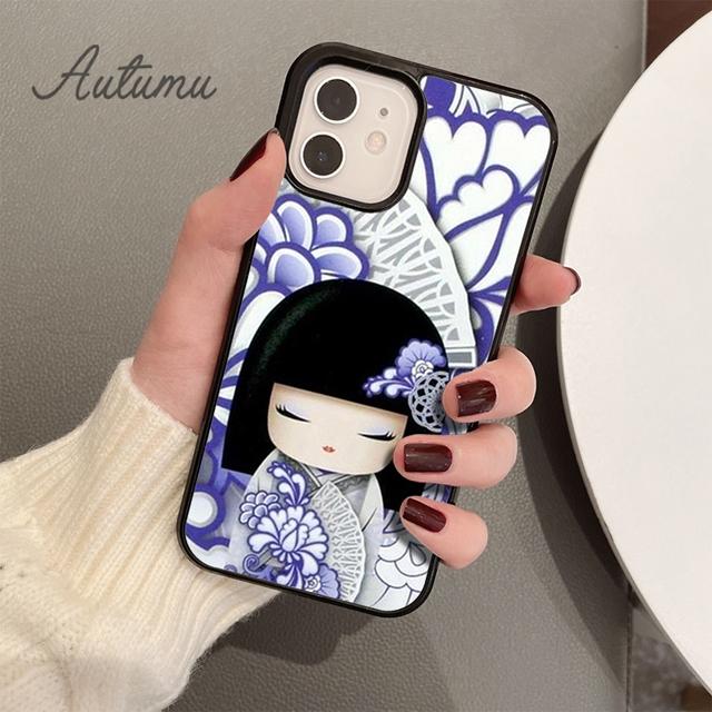 Кавайный чехол для телефона Кокеши для iPhone 11 12 13 14 Pro Max mini X XR XS SE 2020 SE 6S 7 8 Plus Samsung Galaxy S21 S22 Чехол-накладка
