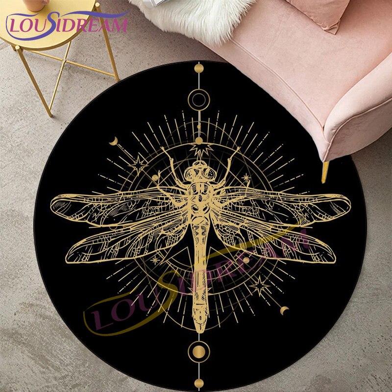 Ковры Death Moth для гостиной, ковер, готический череп, круглый ковер, напольный коврик, ковер с бабочкой, луной и звездой, коврик для двери