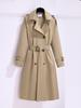 Женский плащ в британском стиле, уличная одежда, двубортные длинные тренчи, женские элегантные осенне-зимние повседневные куртки