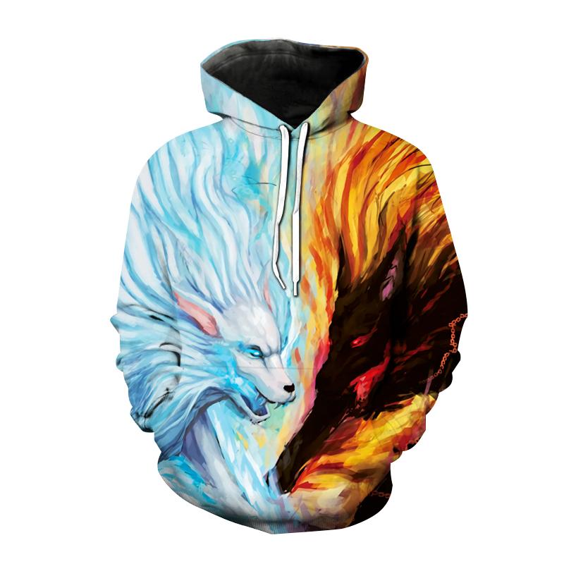 Весенние новые модные толстовки с капюшоном с принтом животных волка 3D для мужчин и женщин повседневная толстовка с капюшоном
