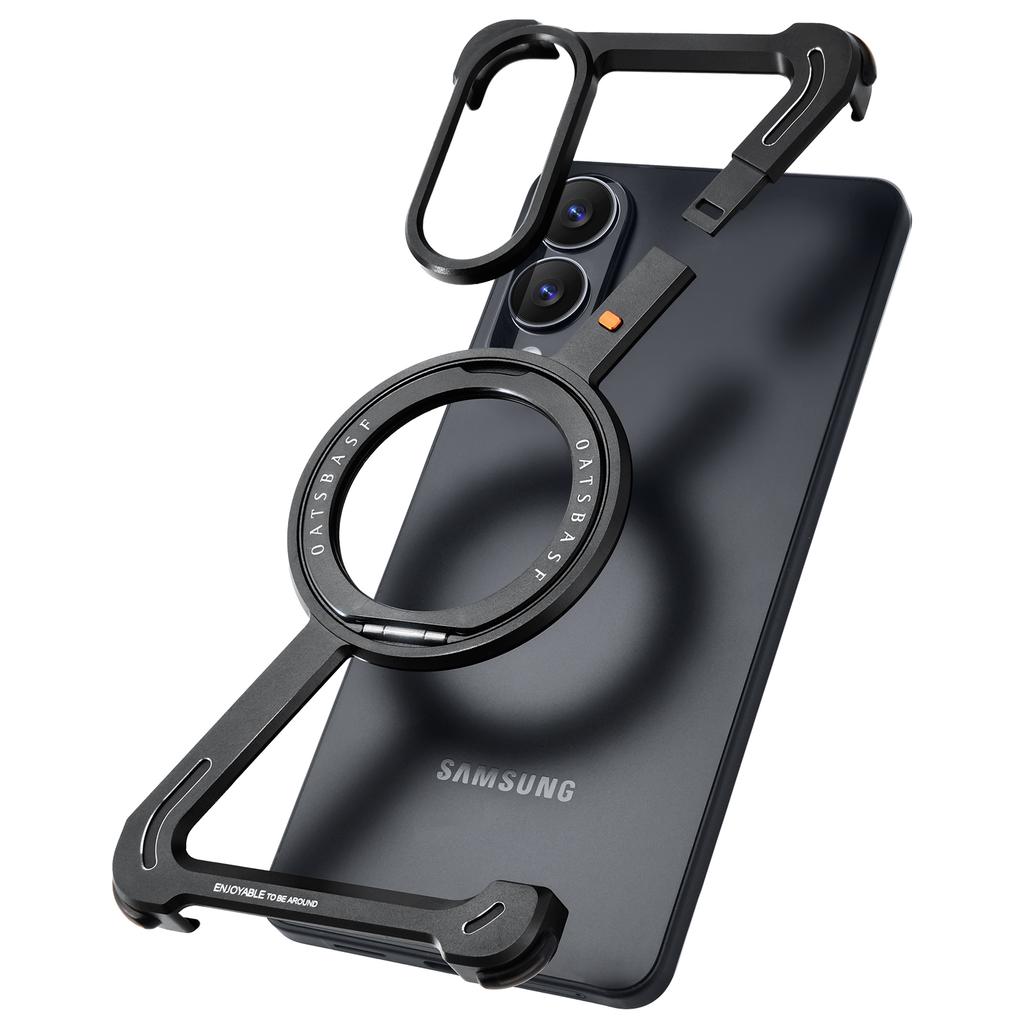 Oatsbasf Металлическая рамка Magsafe для чехла телефона Samsung Galaxy S25 Edge с подставкой, вращающийся на 360° чехол для телефона Samsung Galaxy A56