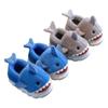Winter Cartoon Shark Cotton Slippers Boys Indoor Soft Bottom Padded Warm Middle And Large Children Non-slip Children's Slippers