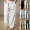 Mens Beach Pants Hawaii Vacation Pants Cotton and Linen Pants Breathable Trousers Streetwear Men Joggers Men Clothing