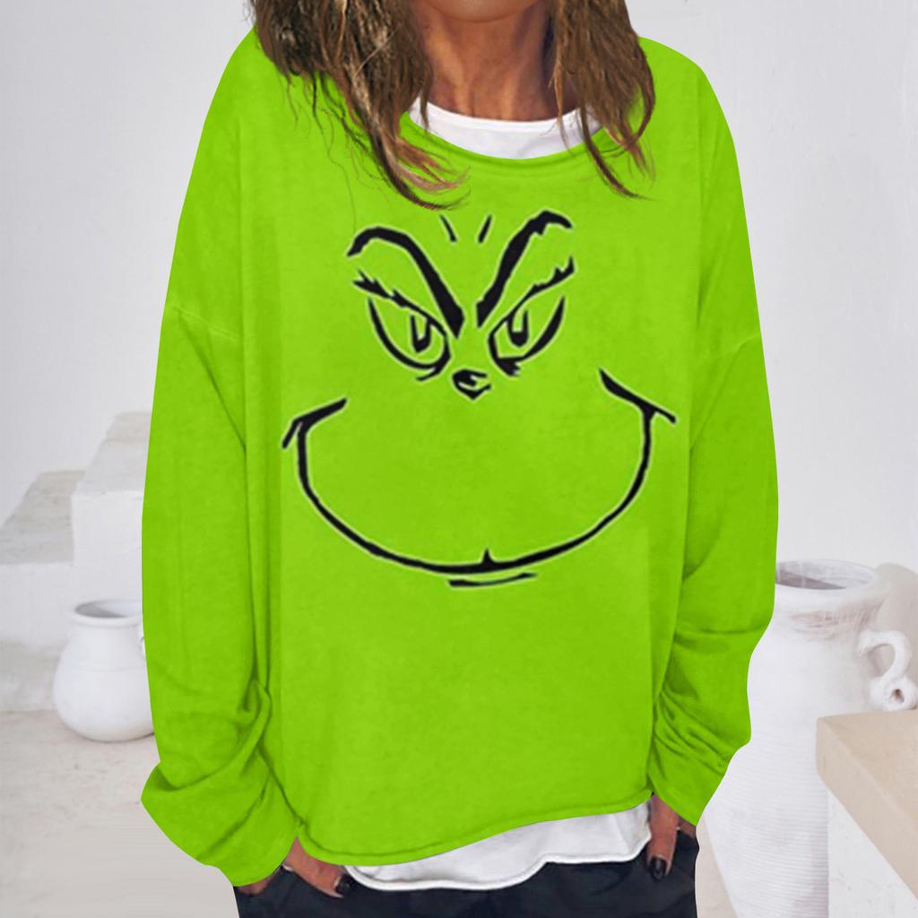 Women's Casual Fashion Vintage Printed Long Sleeve O-Neck Sweatshirt Layer Pullover Top