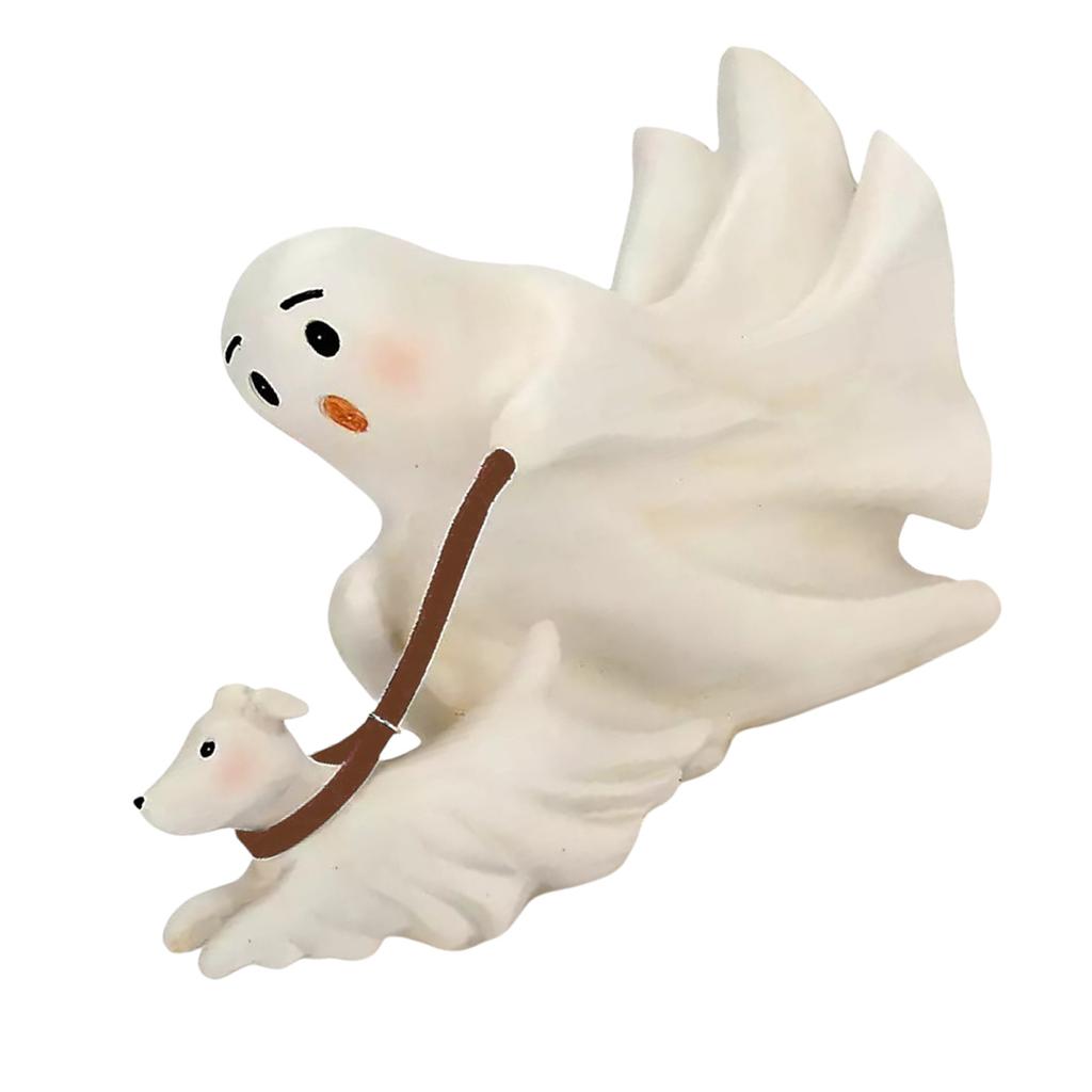 Creative Ghostly Walking Dog Sculpture Resins Figurine Halloween Decorative Ornament for Indoor and Outdoor Display