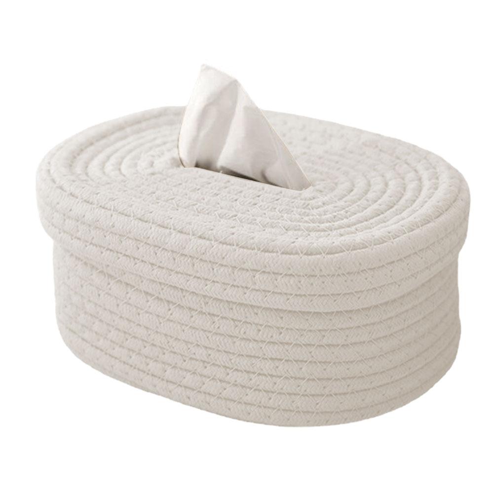 Handmade Nordic Style Tissue Box Rectangular Design Cotton and Hemp Threads Keep Your Tissues Neat and within Reach