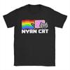 Мужская футболка Nyan-Cats Радужная Игровая Новинка Чистый Хлопок Футболка с коротким рукавом Смешные Интернет-Мемы Футболки С круглым вырезом мерч Подарок