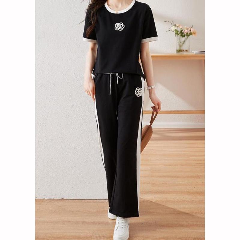 Summer Women's Sets Round Neck Short Sleeve T Shirt Pants Women Tracksuits Outfits
