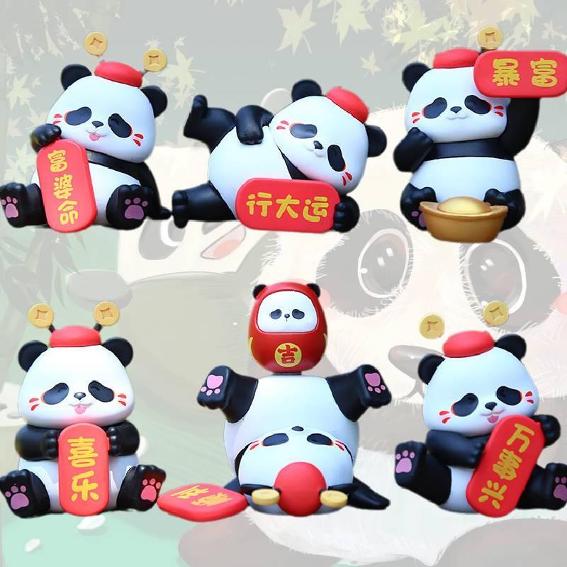 Unique Pvc Panda Series Ornament Perfect For Festive Cake Decorations And Whimsical Room Accessories Gifts