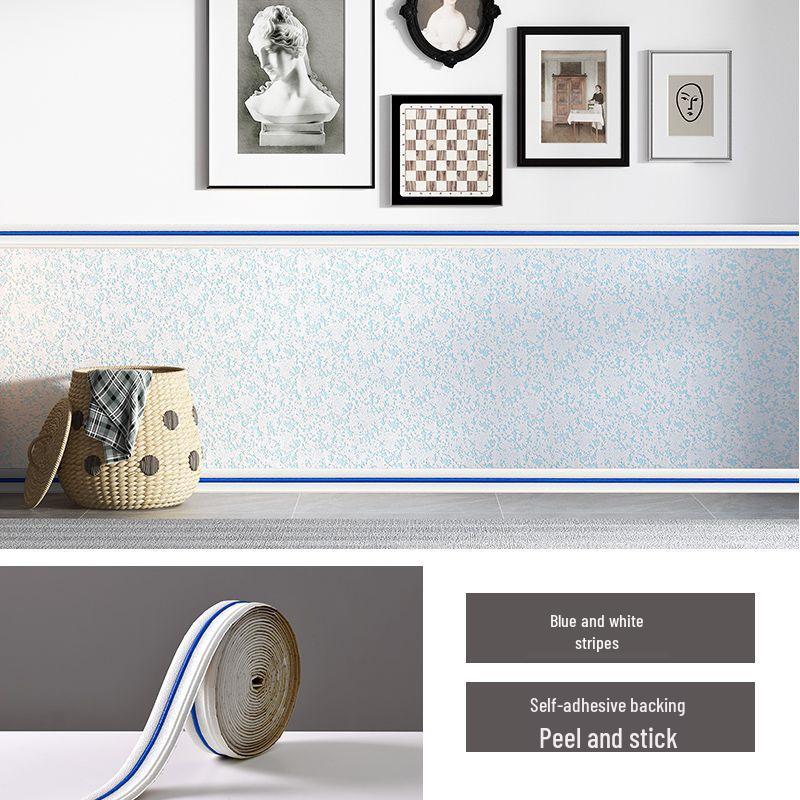 Self-Adhesive 3D Waterproof Cement Wall Sticker: Anti-Collision, Moisture-Proof, Skirting Board Decor for Rough Walls.