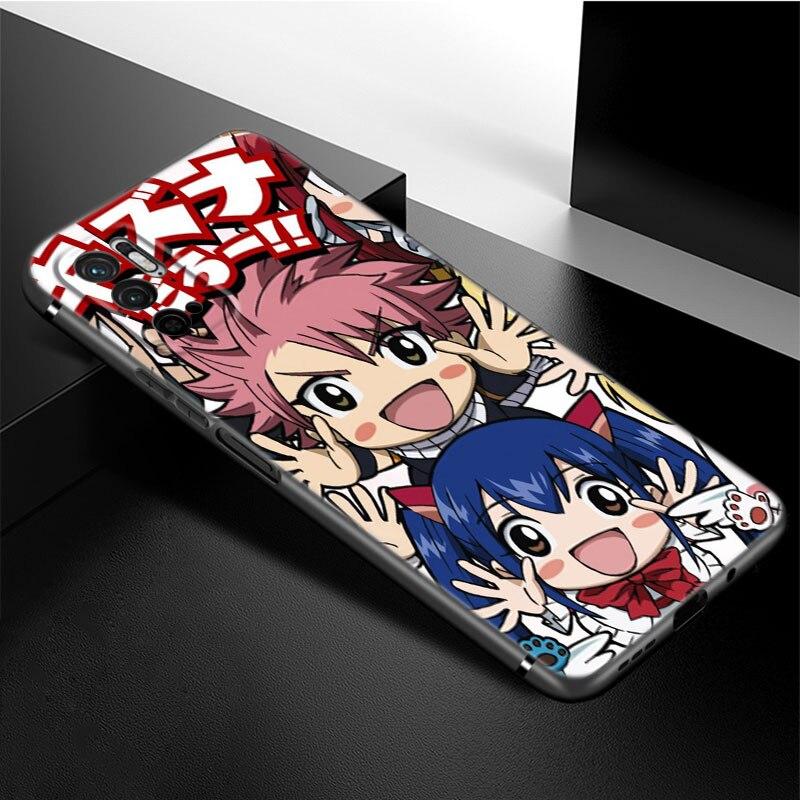 Anime Fairy Tail Phone Case For Xiaomi Redmi Note 11 10 9 8 Pro 11T 5G 10T 10S 9S 9T 9i 9C 9A 8T Soft TPU Black Cover Funda