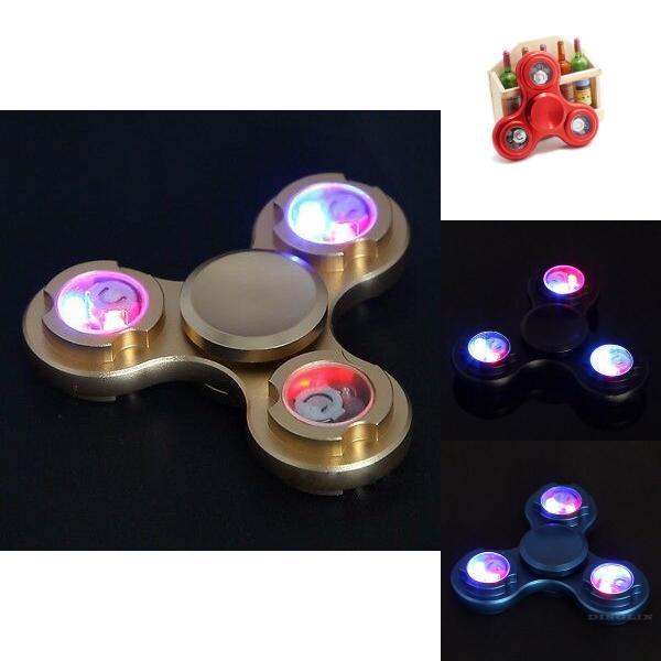 Timeless Design Led Light-up Flashing Fidget Tri-spinner For Anxiety And Stress Relief