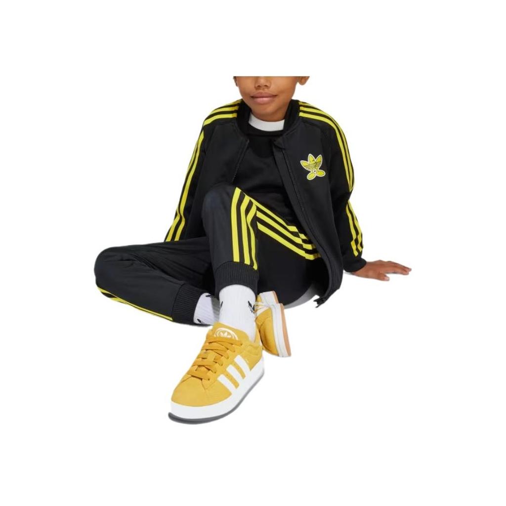 adidas Оригинальный спортивный костюм Originals X Smiley World для повседневной носки, SST, мягкий, приятный к коже, стильный, универсальный, теплый, детский, черный, JD0450