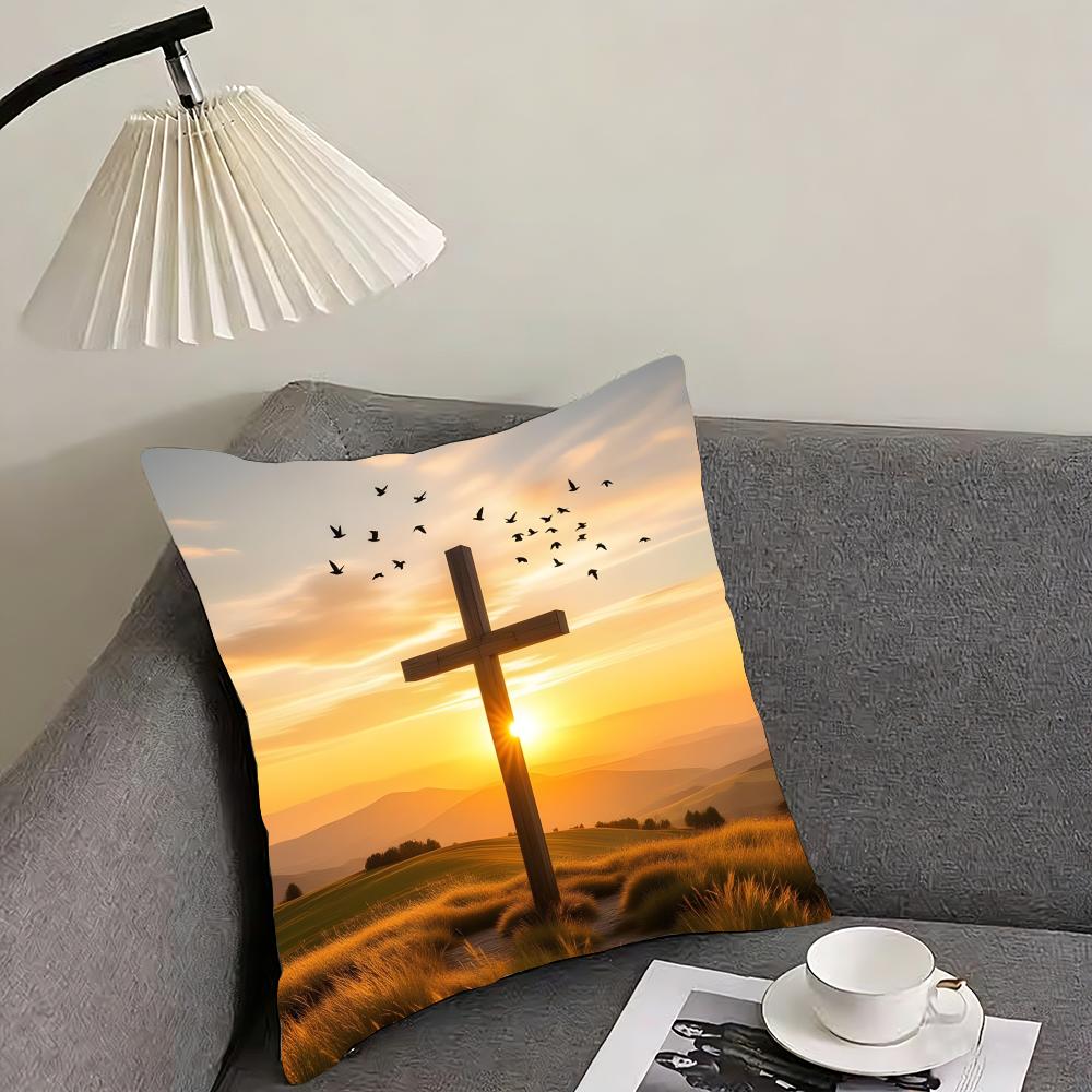 Cross Hot Cushion Cover Pillowcase Ultra Soft Skin Friendly Fabric Cloud Like Comfort Concealed Zipper