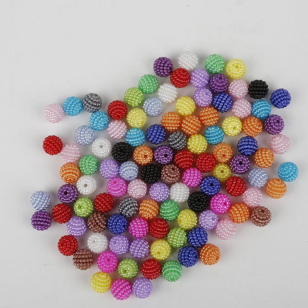 500G Acrylic Beads Bayberry Beads Round Loose Beads Fit Europe Beads For Jewelry Making