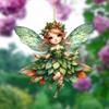 New 2D Flat Acrylic Cute Green Fairy Pendant Acrylic Flat Car Rearview Mirror Decoration Keychain Pendant Mobile Phone Case Pendant