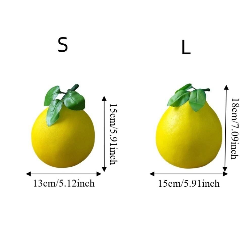 Yellow/Green Fake Grapefruit Lifelike Artificial Fruit Pomelo Fruit Ornament Cabinet Photography