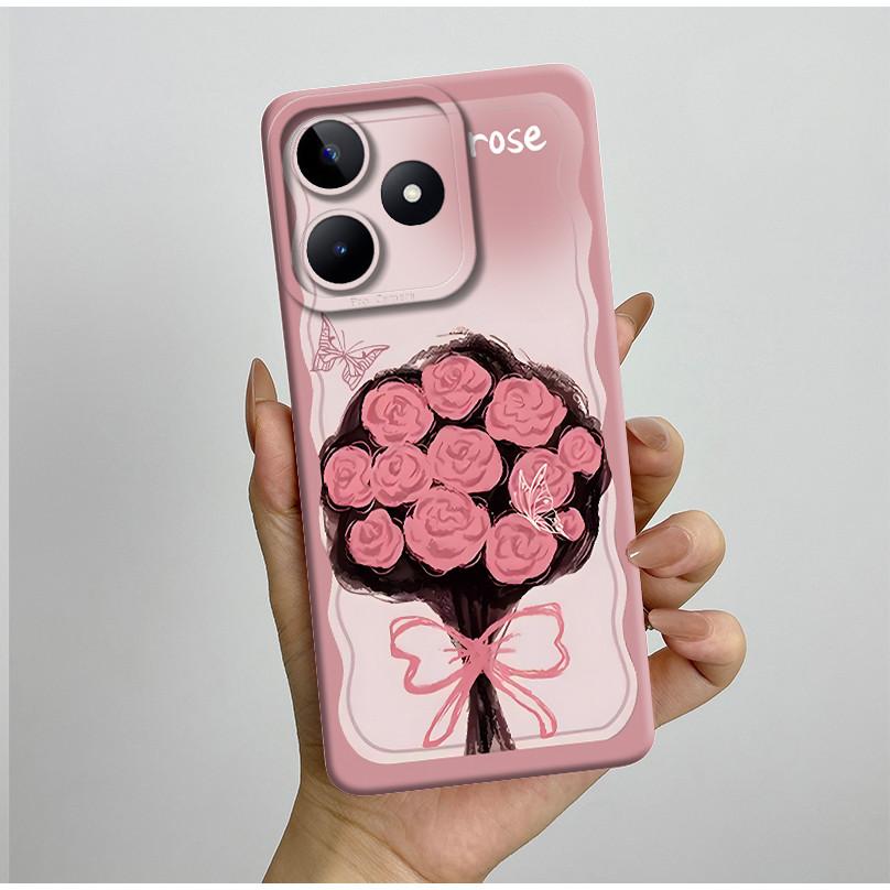 Чехол для Realme C51 C53 RMX3830 RMX3760 Красивый Цветок Полностью Задняя Крышка для RealmeC51 C53 C61 C63 C 51 S Мягкий Силикон Funda