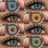 2 шт. цветные контактные линзы для глаз, модные синие контактные линзы, коричневые линзы, серые зрачковые линзы, годовые косметические зеленые контактные линзы