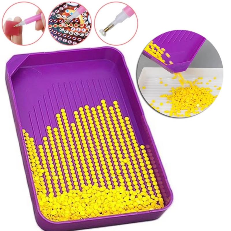 3Pcs Rhinestones Beads Organiser Stackable Plastic Sorting Tray Craft Beads Storage Tray For Painting Tool Organization
