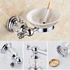 Bathroom Hardware Set Crystal Bath Towel Shelf Toilet Paper Holder Sliver Chrome Towel Bar Toilet Brush Holder Robe Hook EL8130