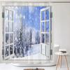 Winter Cedar Trees Natural landscape Shower Curtains Bathroom Curtain Frabic Waterproof Polyester Bathroom Curtains with Hooks