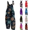 Women's Jumpsuit Print Casual Loose Vintage Shoulder Strap Cotton Linen