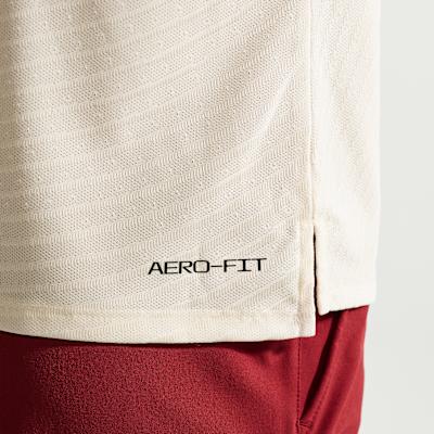 Nike Court Slam Tennis Tops Men's Light Ivory White/Team Red Lapel Mod