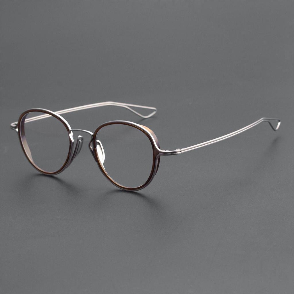 Dita Pure Titanium Retro Oval Glasses Frame, Style DTX100 - Fashionable and Perfect for Myopia, Men’s Large Frame.