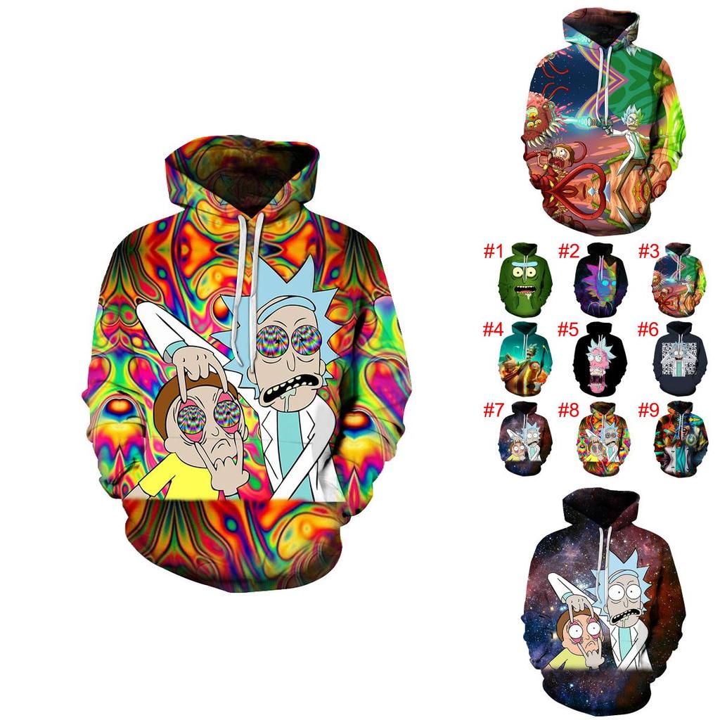 Rick And Morty 3d Print Womenmen Pullover Hoodie Sweatshirt Jumper Tops