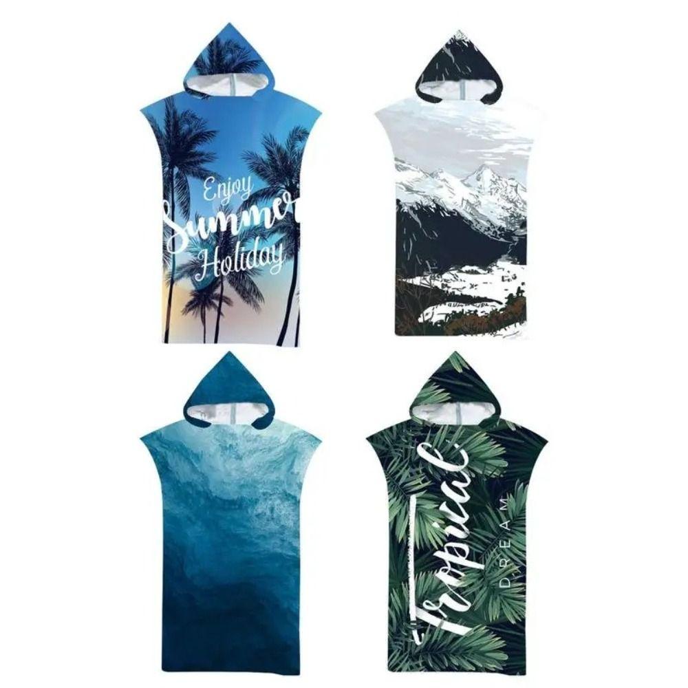 Fabric Bath Towel Hooded Swimming Bathrobe Surf Poncho Beach Towel  Cape Surfing