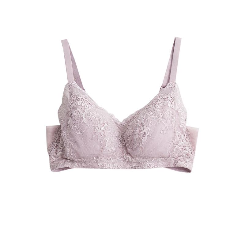 Silk rimless bra, thin mulberry silk underwear, large chest, small bra, large size, large chest side closure adjustment