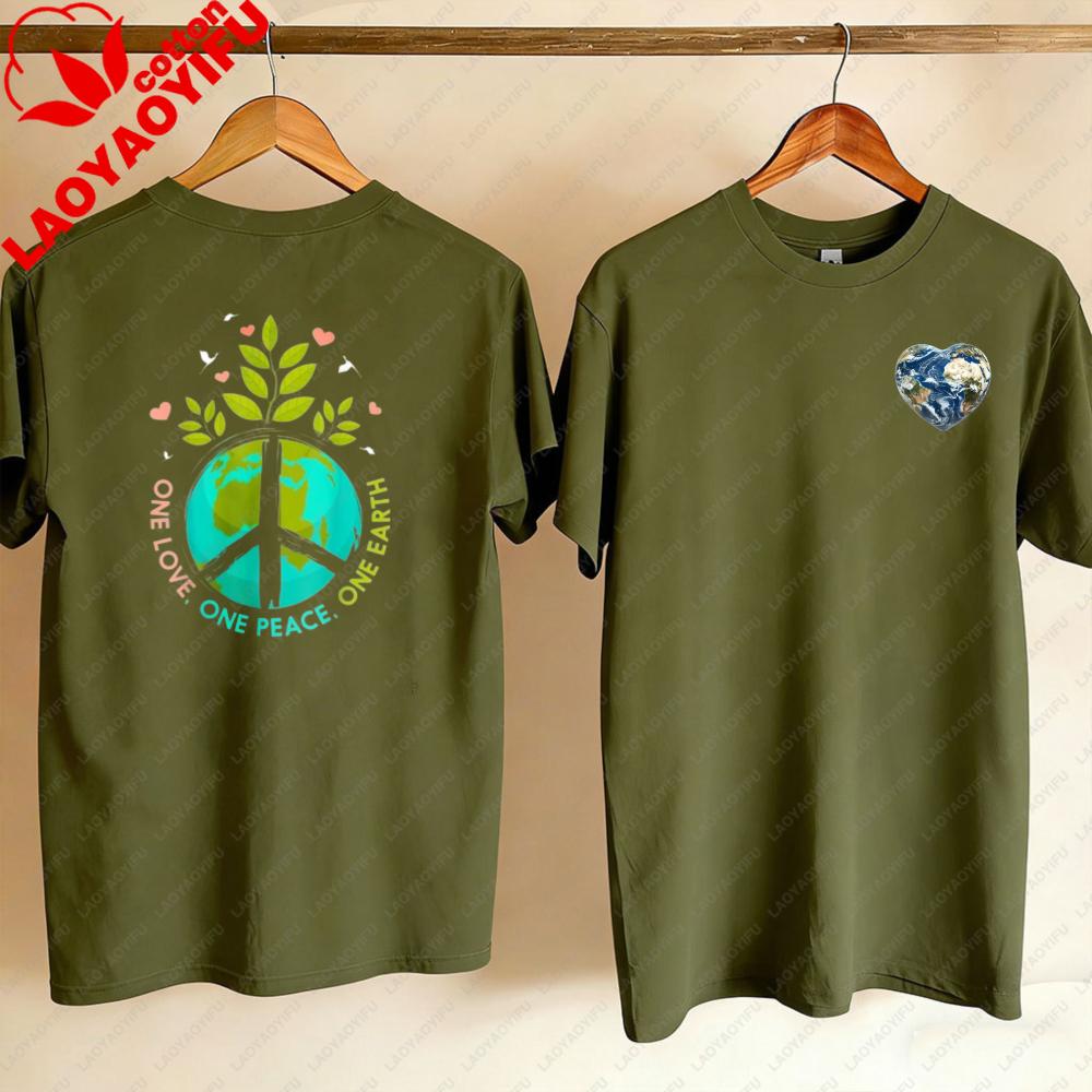 Love World Earth Day Anniversary Peace Hippie Tree Unisex TShirt Gothic Oversized T Shirt Graphic T Shirts WOMEN Clothing Tops