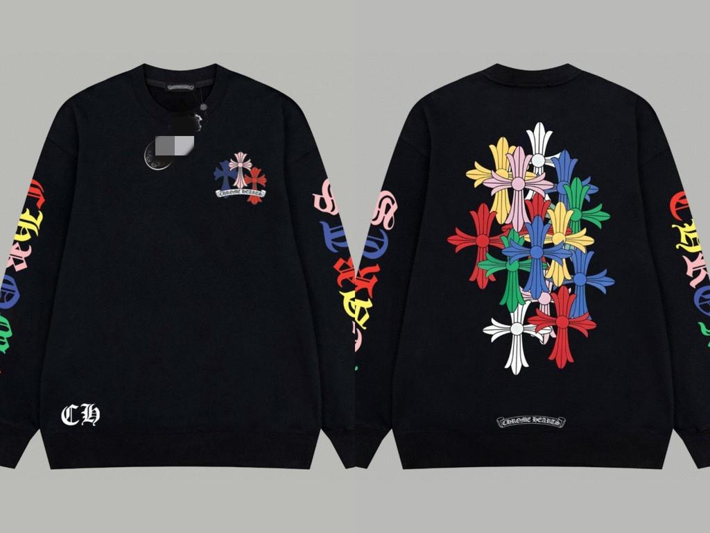 Новая коллекция худи Chrome Hearts с крестом, простые, классические, унисекс, с круглым вырезом