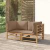 VidaXL Garden Corner Sofas with Taupe Cushions 2 Pcs Bamboo 3155118