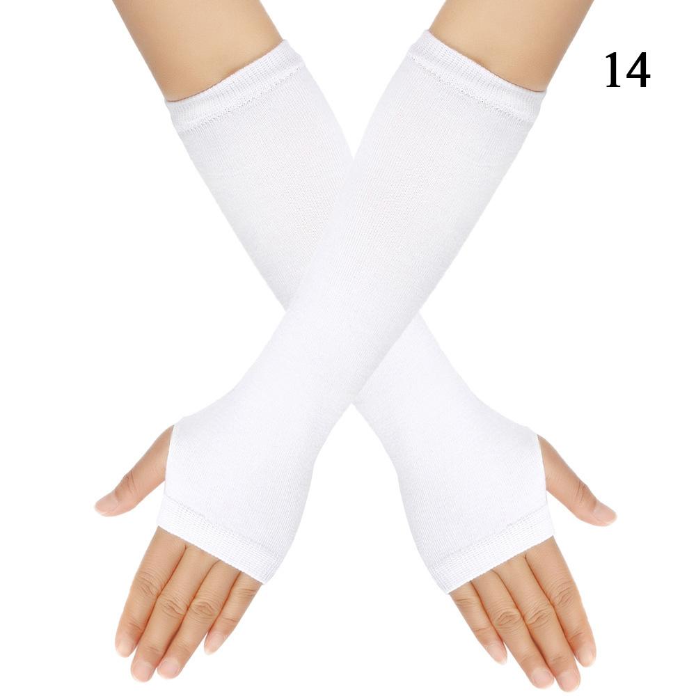 Полосатые унисекс перчатки с половиной пальцев длинные женские перчатки для девочек перчатки на руку теплые вязаные напульсники локтевые варежки теплая манжета