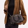 Coach Savannah 28 Adjustable Detachable Shoulder Strap Classic Logo Print Coated Canvas Tote Bag Large Women Tote Bags Walnut Black CAL53-IMXAQ