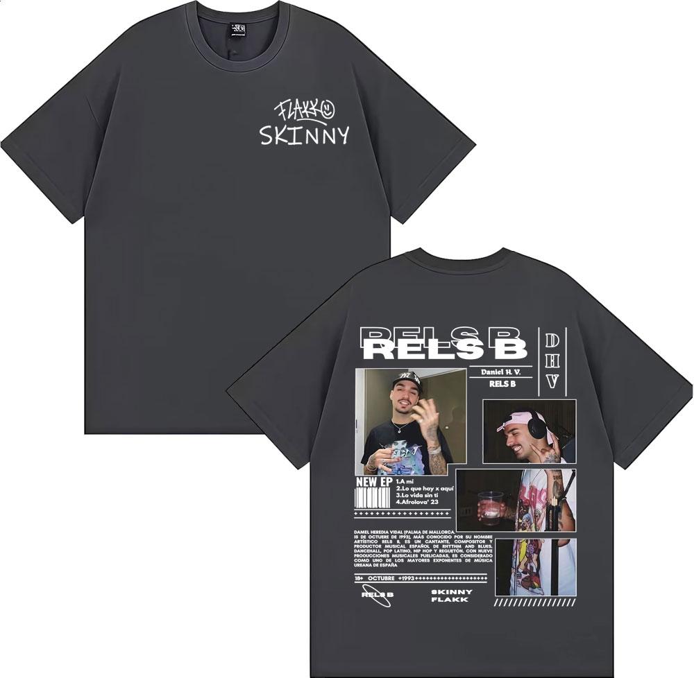 Rapper RELS B Skinny Flakk New Star Album Graphic T Shirts Mens Clothing Harajuku Vintage T Shirt High Quality Comfort Tshirt