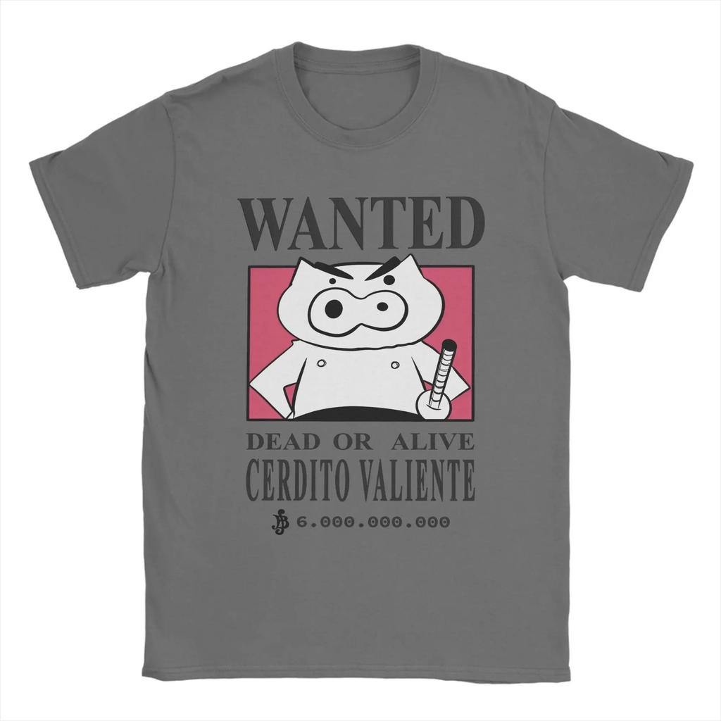WANTED Brave Pig Crayon Shin-chan T-Shirt for Men Funny Cartoon Novelty 100% Cotton Tees Short Sleeve T Shirt Gift Idea Clothes