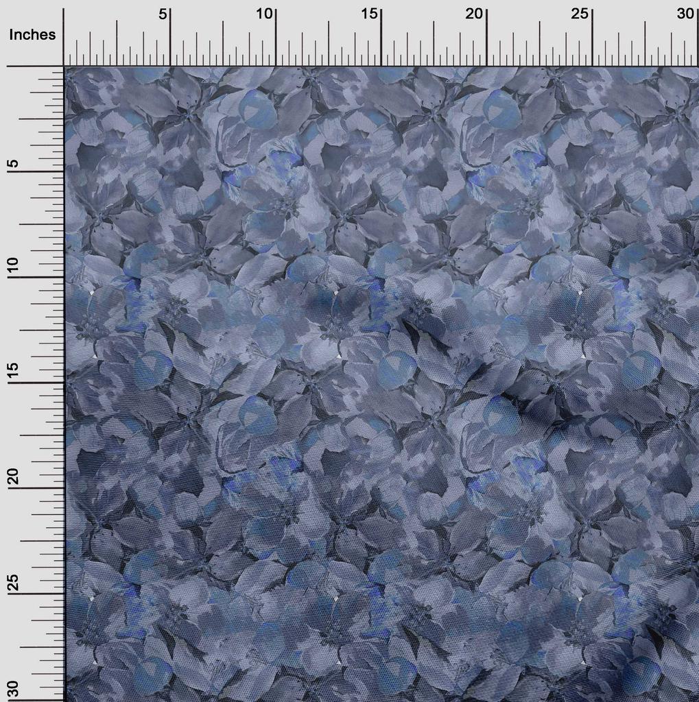 oneOone Cotton Poplin Blue Fabric Abstract Floral Sewing Craft Projects Fabric Prints By Yard 42 Inch