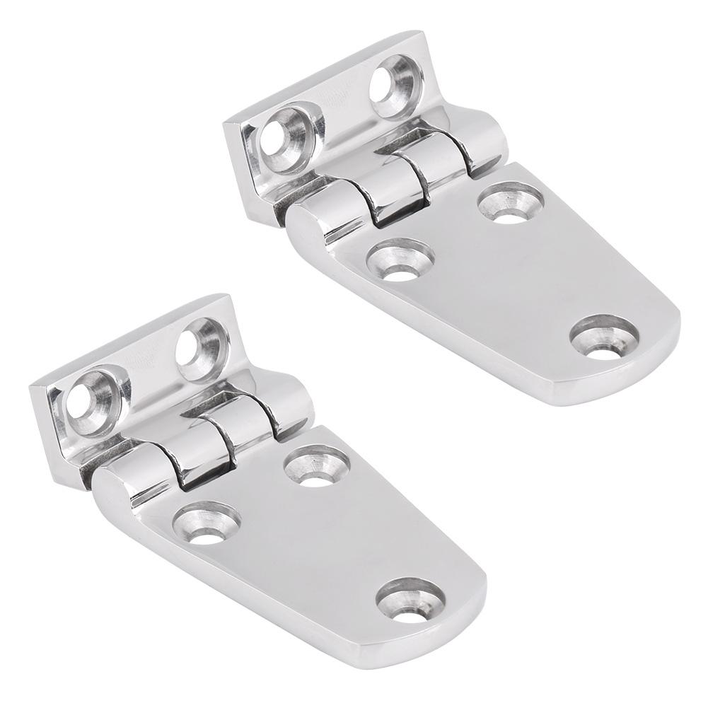 2pcs 316 Stainless Steel Marine Door Hinges Mirror Polishing Saltwater Corrosion Resistance with Integrated for Yacht Boat Window Doors