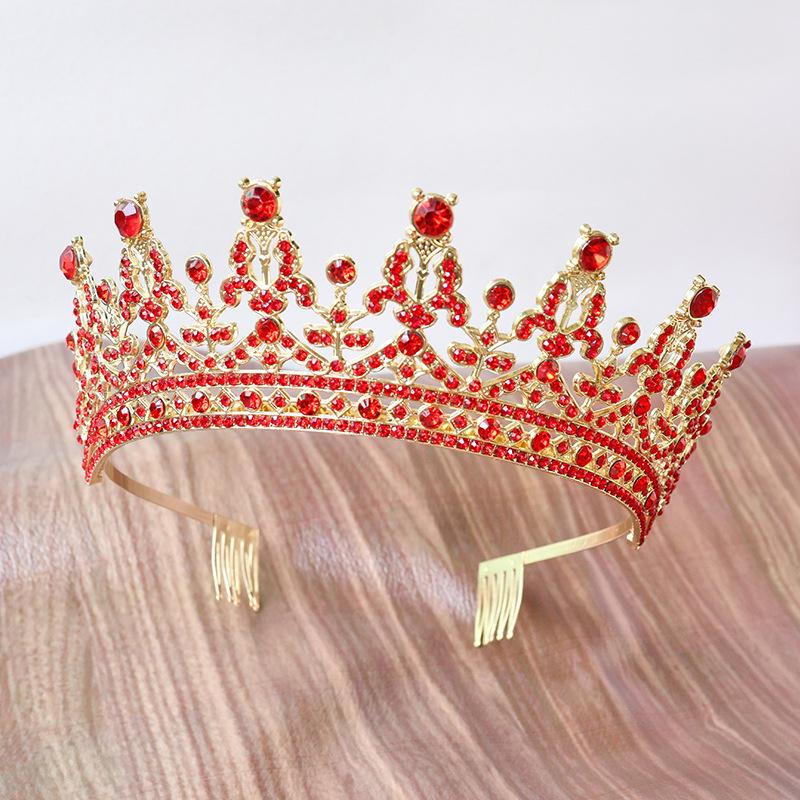 Grand Crown Bride Headwea Princess Coming of Age Ceremony Birthday Performance Crown Wedding Gauze Hair Accessory Crown