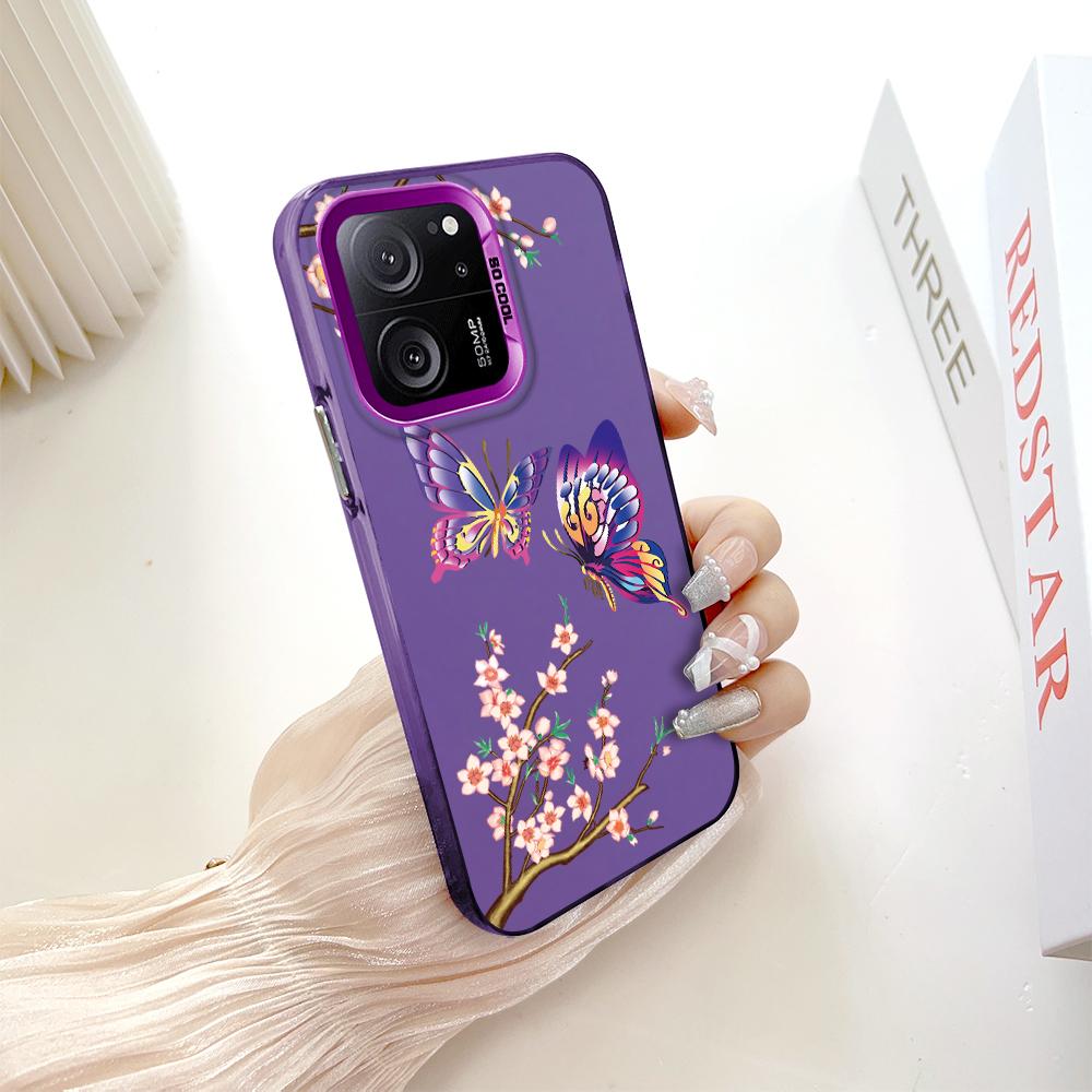 Окрашенный узор, цветной серебристый, двухсторонний, жесткий, противоударный чехол для телефона Xiaomi Redmi Poco