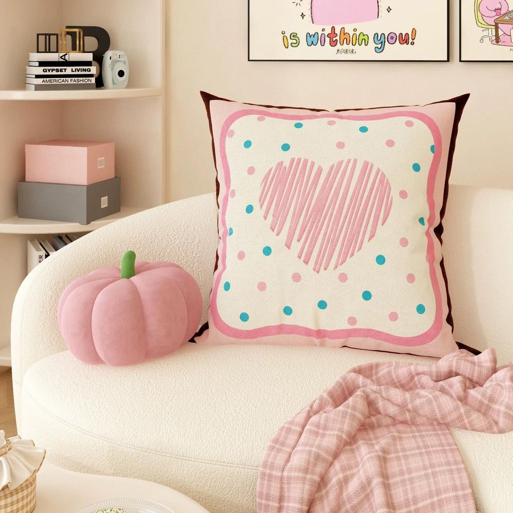 Cartoon Dopamine Pink Love Children'S Bedroom Pillow Living Room Sofa Plush Pillowcsae Cushion Removable And Washable