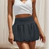 Ladies' Fashion Solid Color High Waist Skirt Double Layer Bubble Skirt Skirt