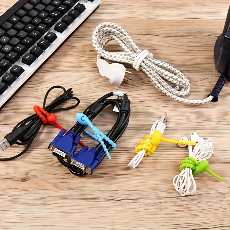 10 шт. Цветные силиконовые стяжки для кабелей DIY Брелок Украшение для сумки Подвеска Ремешок для связки данных Многофункциональный держатель для сумки