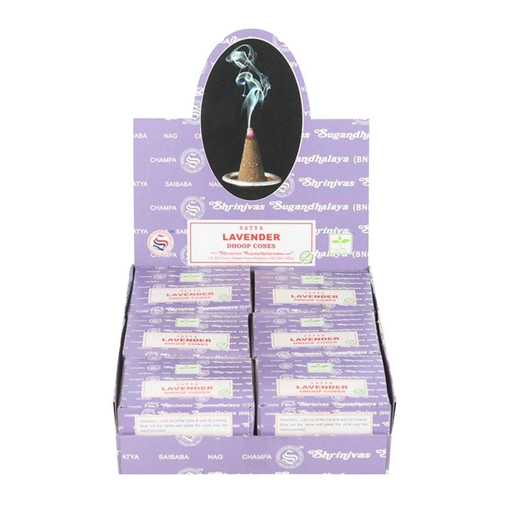 Satya Lavender Incense Cones (Pack of 12)