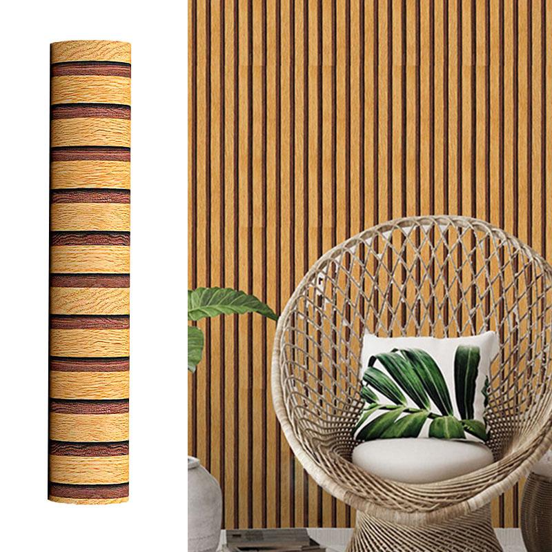 45 см самоклеящийся большой рулон водонепроницаемый фон стол шкаф деревянные полосы настенная наклейка ПВХ