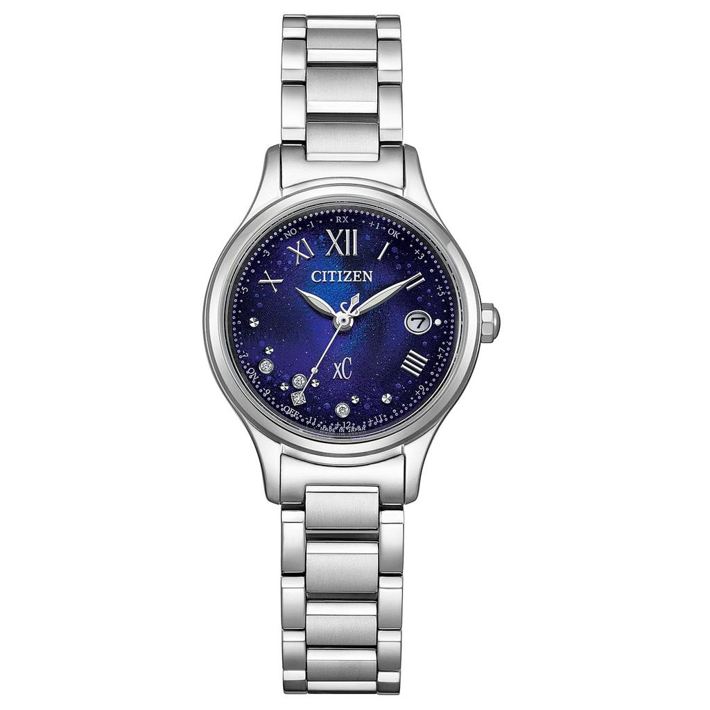 Citizen XC UNITE with BLUE Limited Edition Waterproof Women's Watch, Silver, Blue, ES9490-95L, Light-Powered Eco-Drive, Radio-Controlled,