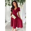 YYFS Women's Fashion Summer Spring Solid Color Print Short Sleeve V-Neck High Waist Casual Dresses